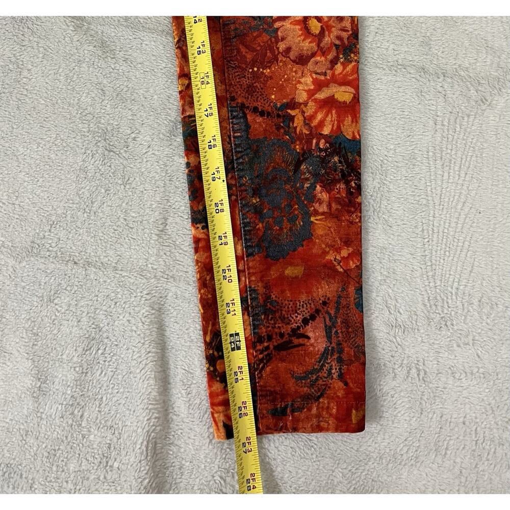 Free People Velvet Skinny Sz 2 Floral Print Jeans Zip Pockets Anthropologie - Picture 9 of 12